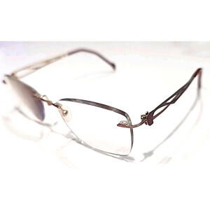 Stepper SI95219 F023 No Nose Pad Pink Red Rimless Rectangle Eyeglasses 53-16 135